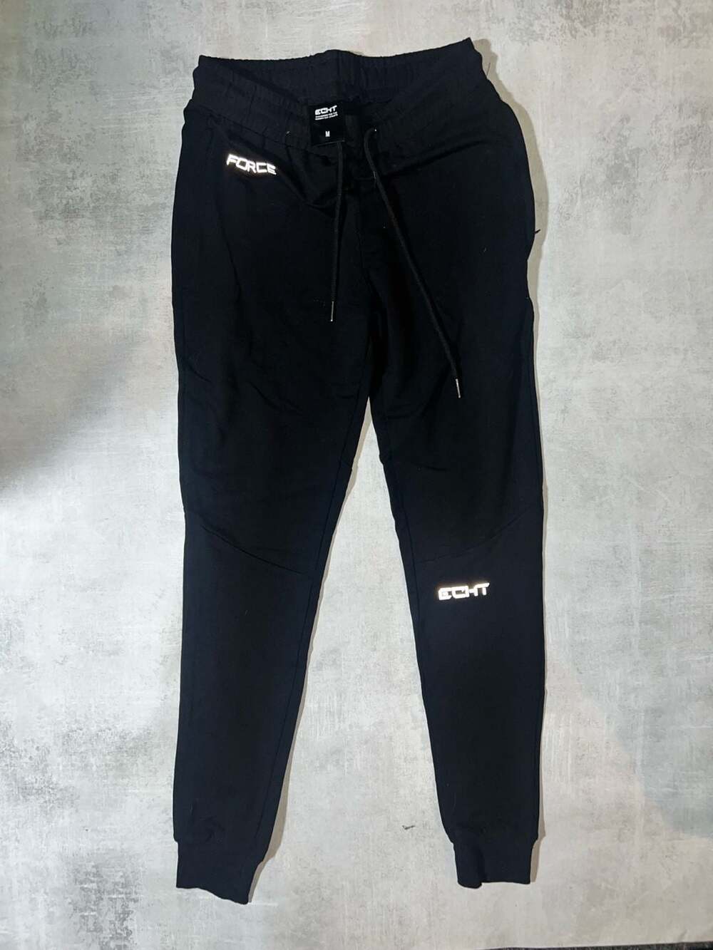 ECHT Force Tapered Joggers Black Men's Performance Athletic Pants Size Medium